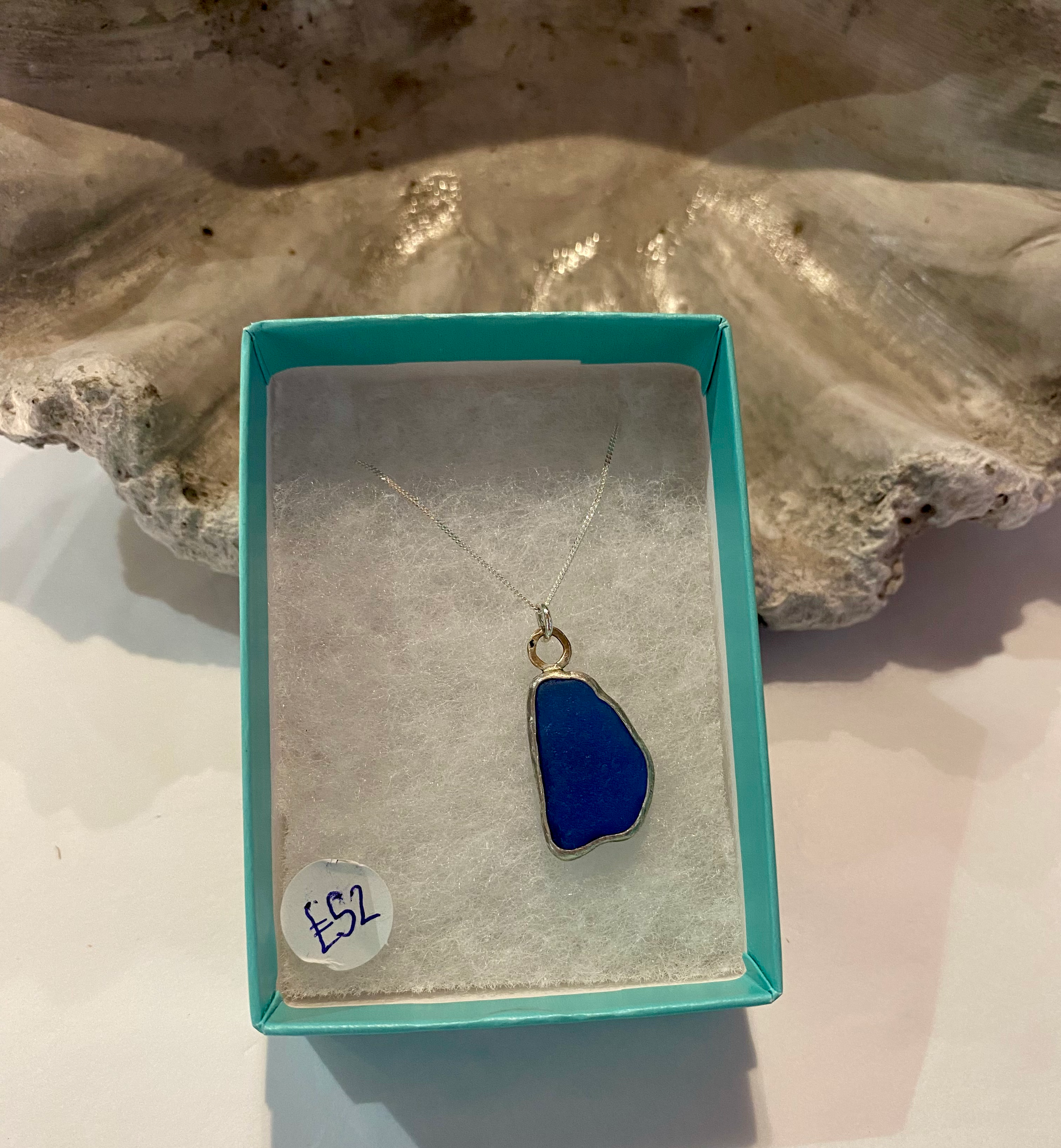 Blue Sea glass necklace