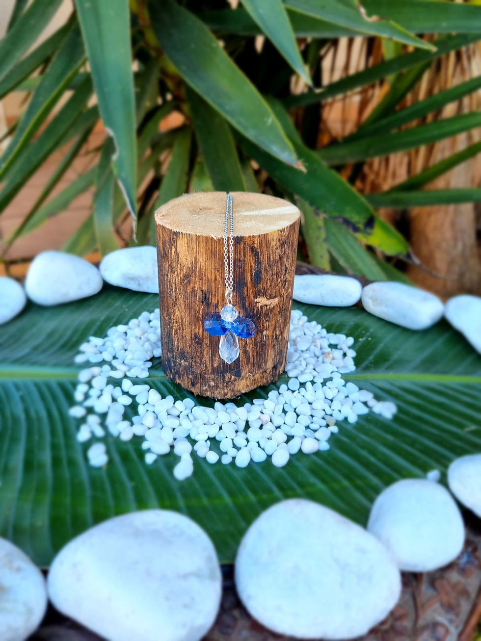 March Birthstone Angel Necklace - Aquamarine