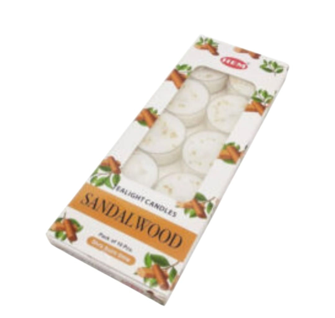 Hem Sandalwood Tealight Candles (Pack of 10)