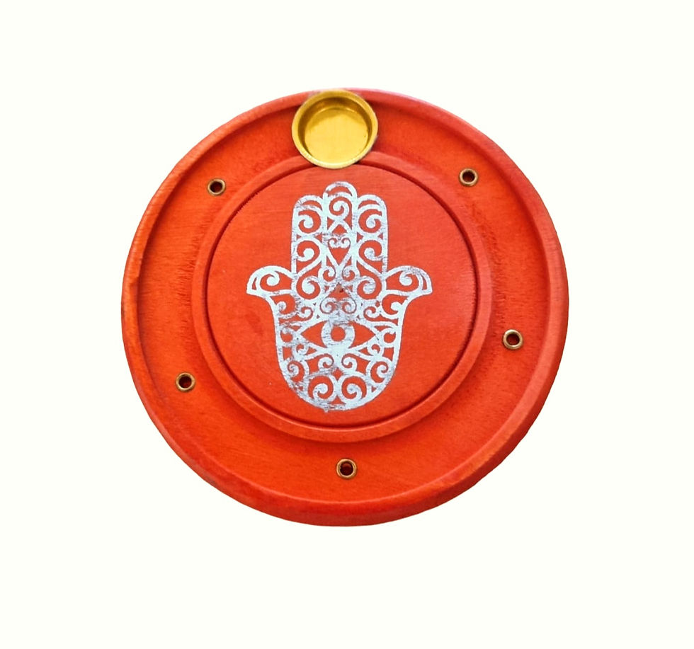 Hamsa Hand Ash Plate (Orange)