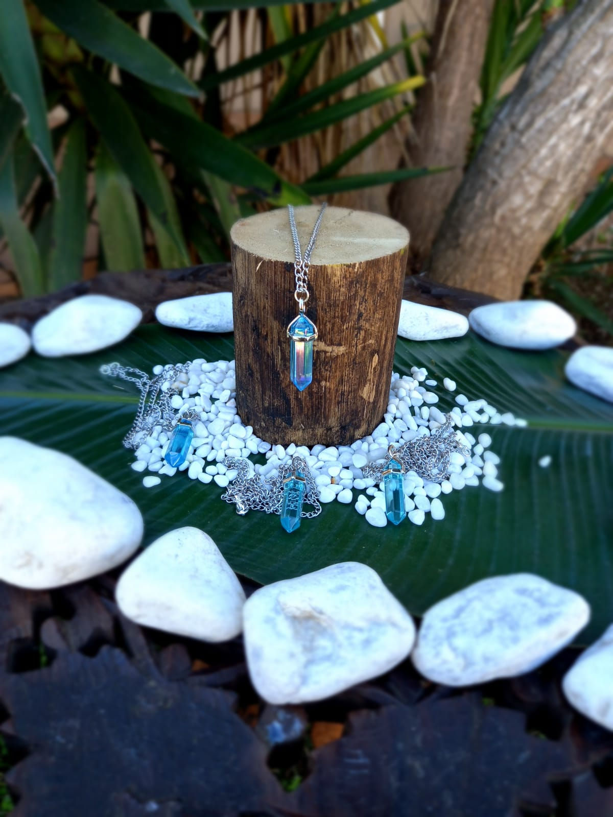 Blue Obsidian Double Point Necklace