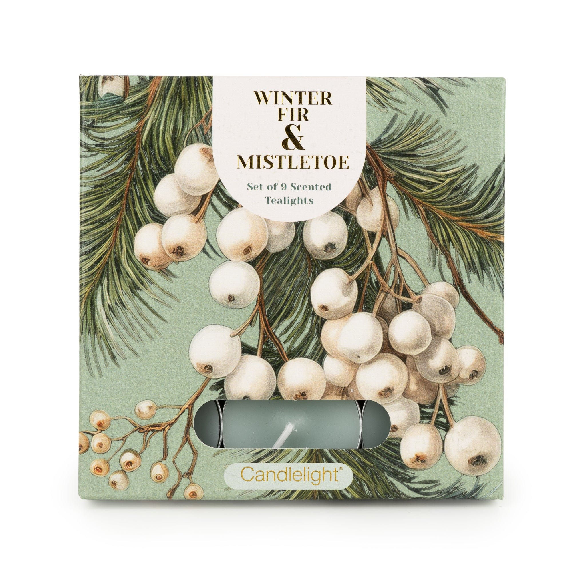 Set of 9 Tealights - Winter Fir & Mistletoe