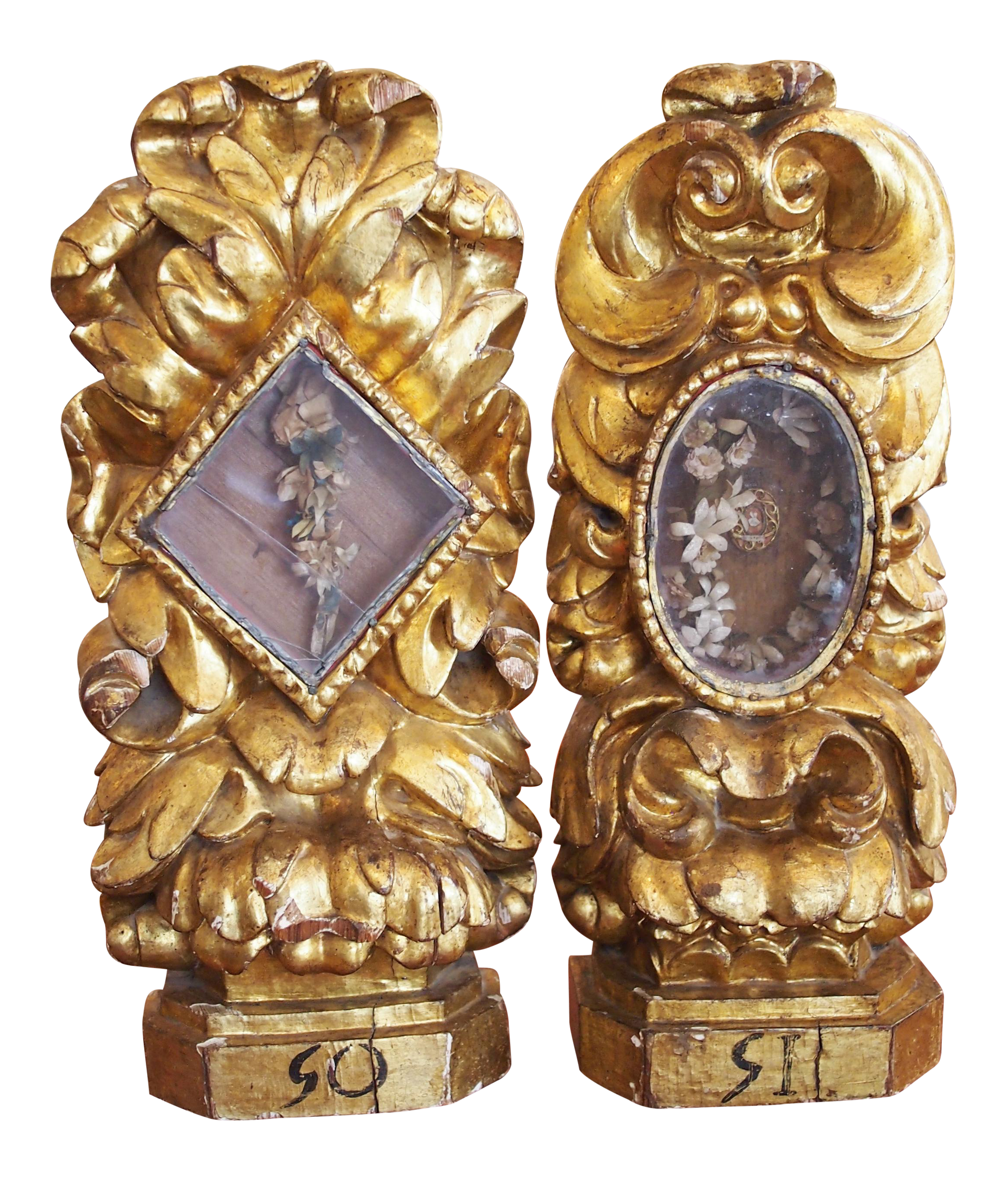 PAIR OF BAROQUE RELIQUARIES
