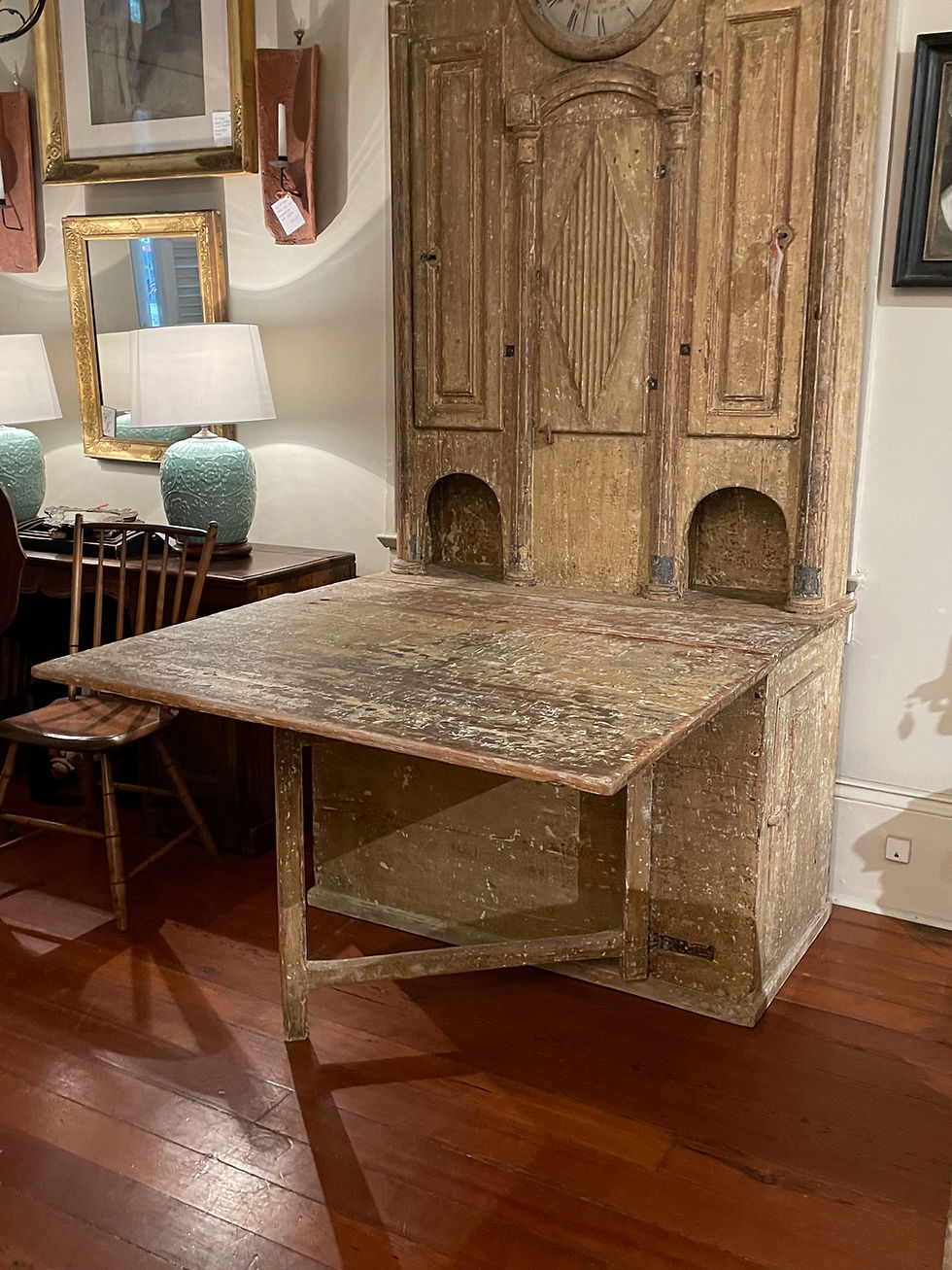 Thumbnail: Early 19th Century Gustavian Style Cabinet With Drop Leaf Table