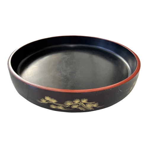Mid 20th Century Japanese Circular Lacquer Tray Balzac Antiques