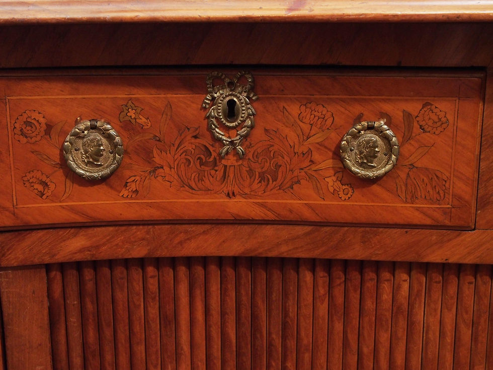 Thumbnail: DUTCH MARQUETRY TAMBOUR CABINET