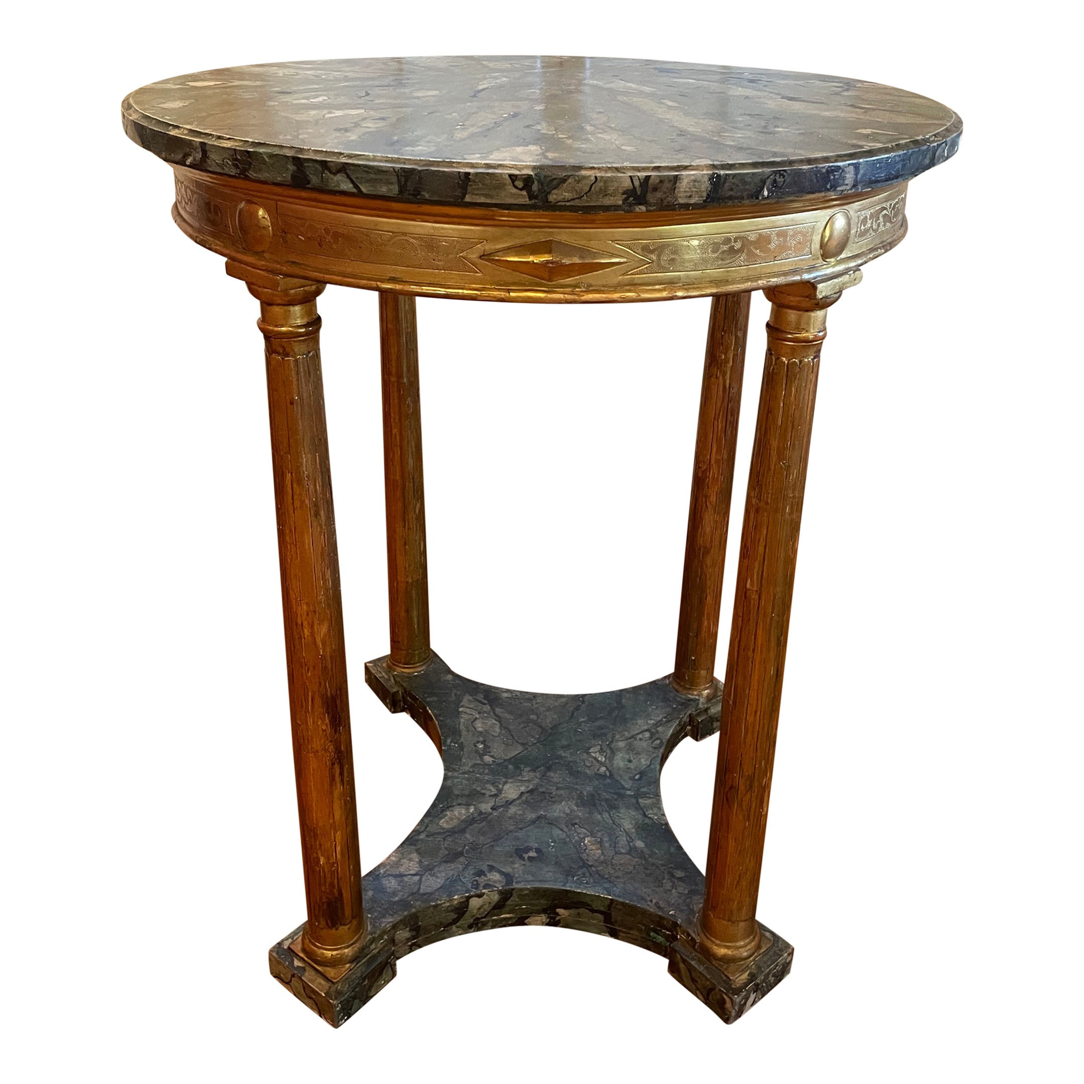 Italian Faux Marble Center Table