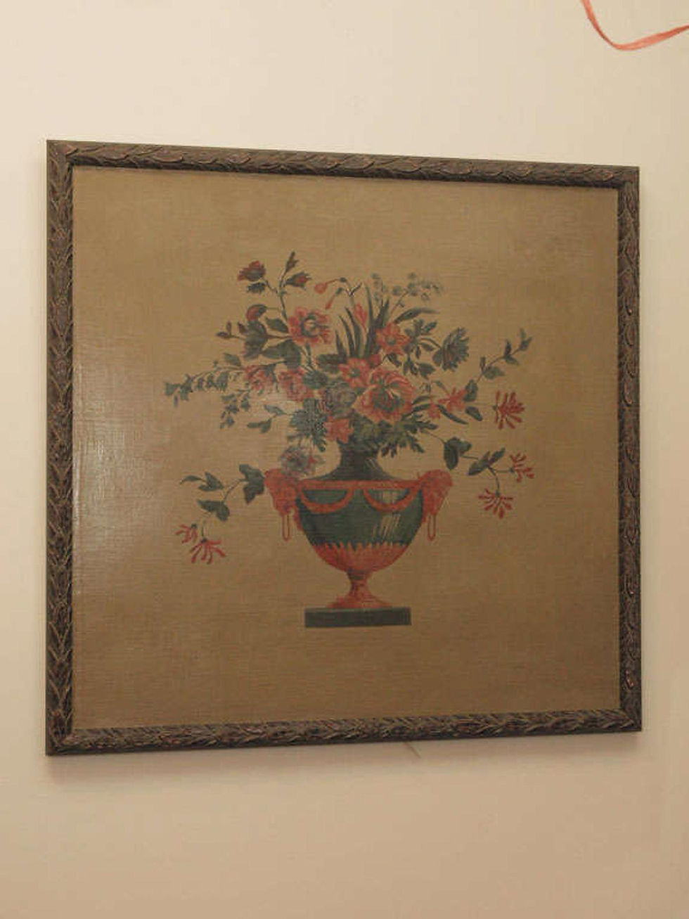 Thumbnail: Large Oil Painting of a Flowered Filled Urn