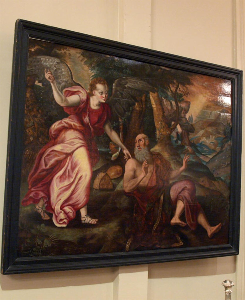 Thumbnail: PAINTING, "ELI AND THE ANGEL", ATELIER OF FRANS FLORIS