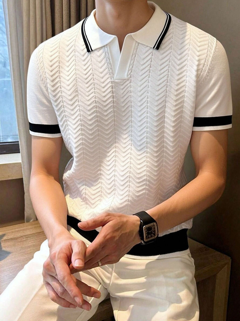 Thumbnail: The Mayfair Chevron Knit Polo