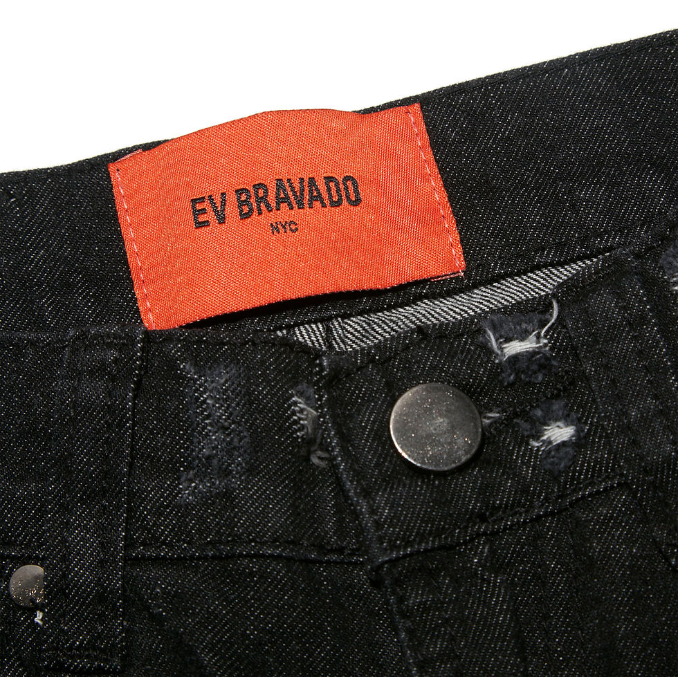 サムネイル： Do You Think I'm Crazy White Embroidered Black Jeans