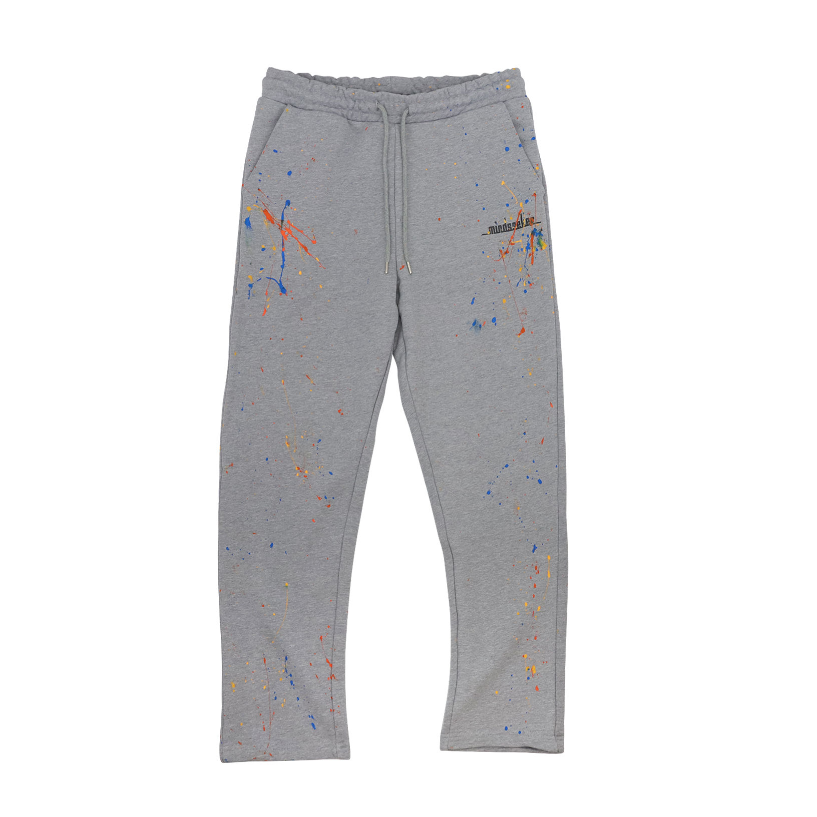 Hand Painted Basic Small Logo Pants / GREY