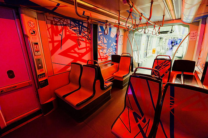 Tape Train Taiwan light art installation