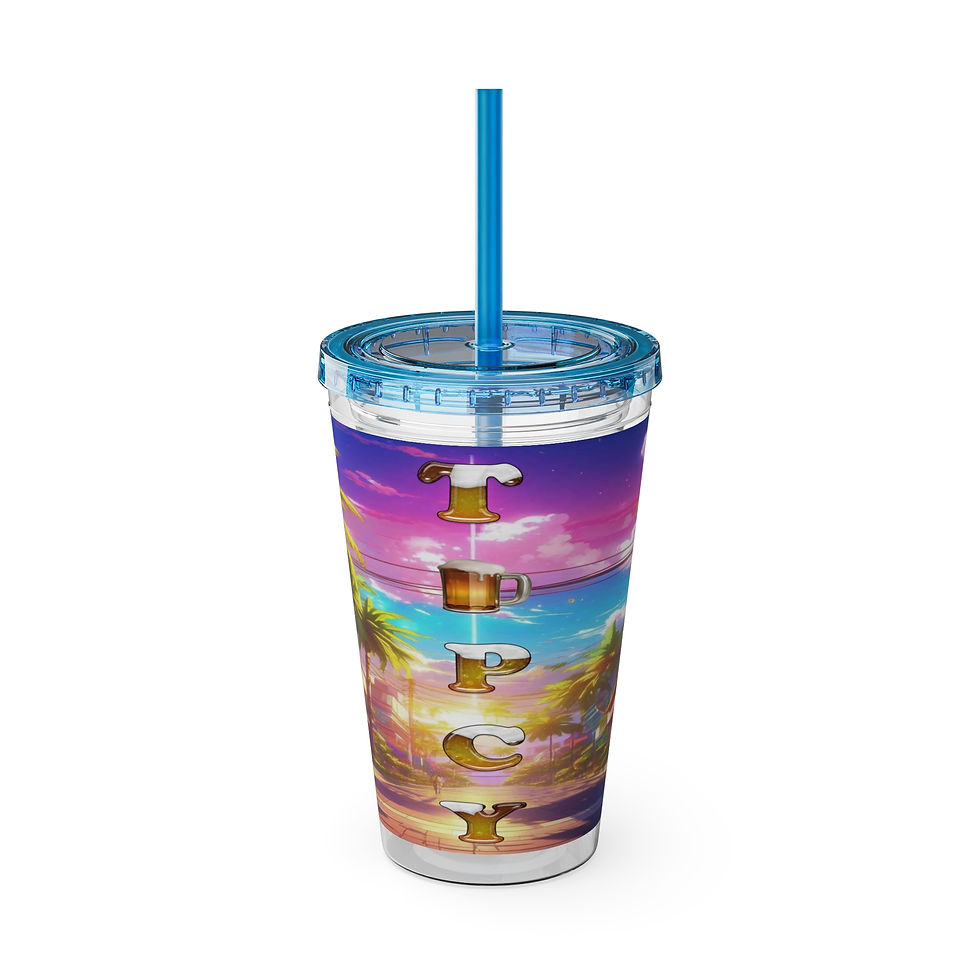 Thumbnail: Sunsplash Tumbler with Straw, 16oz