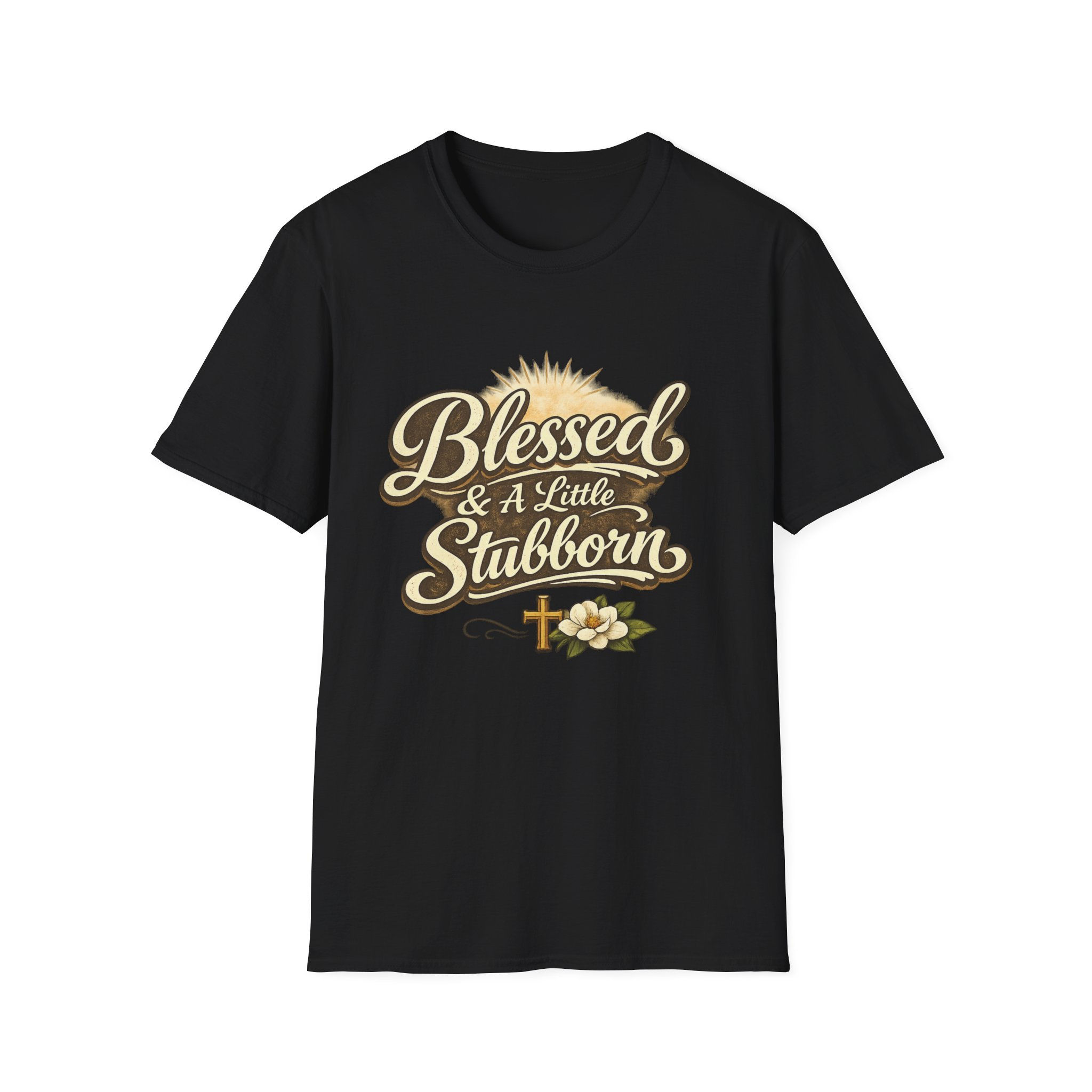Blessed & A Little Stubborn T-Shirt — Faith-Inspired Christian Graphic Tee