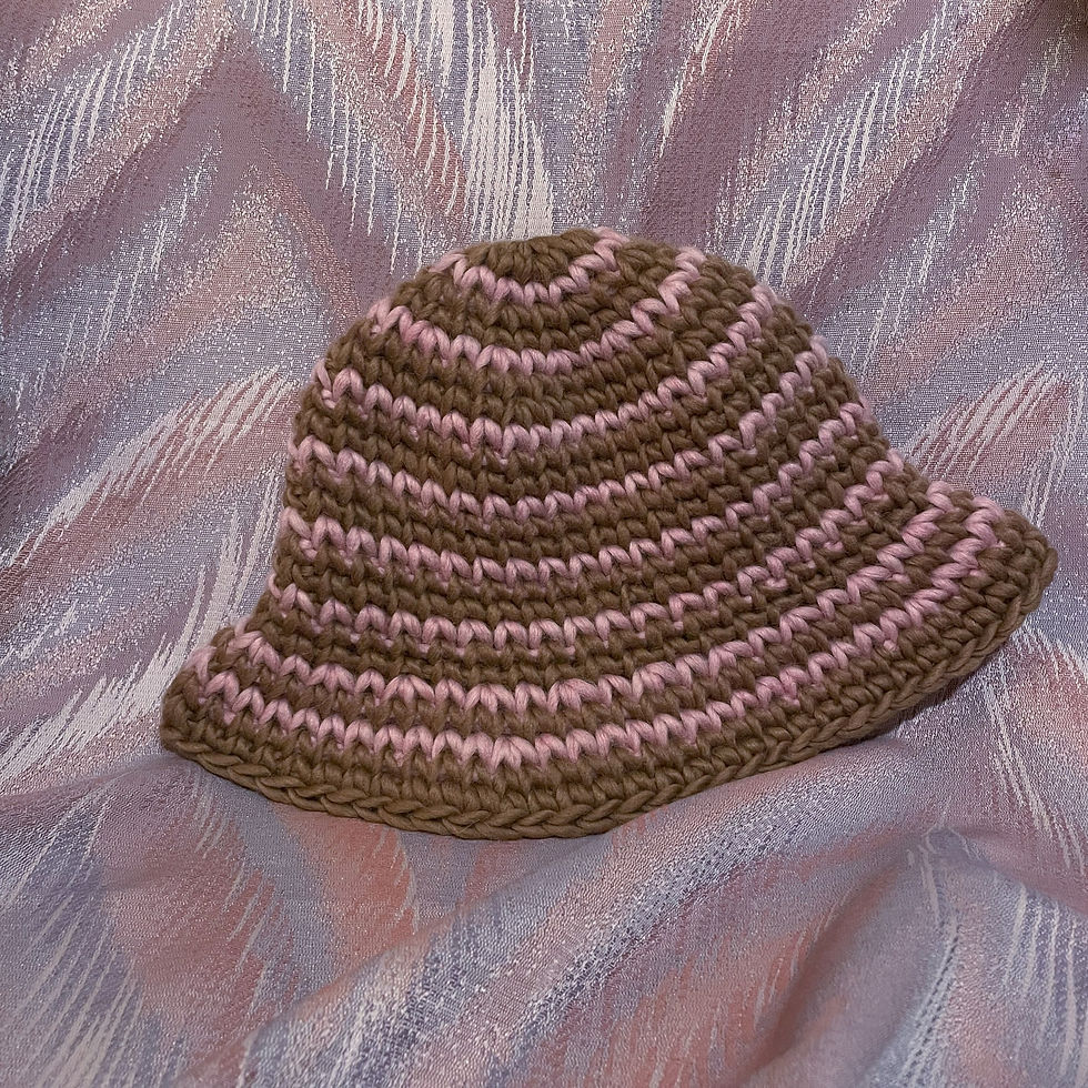 Cloud Hat - Pink & Olive Stripe