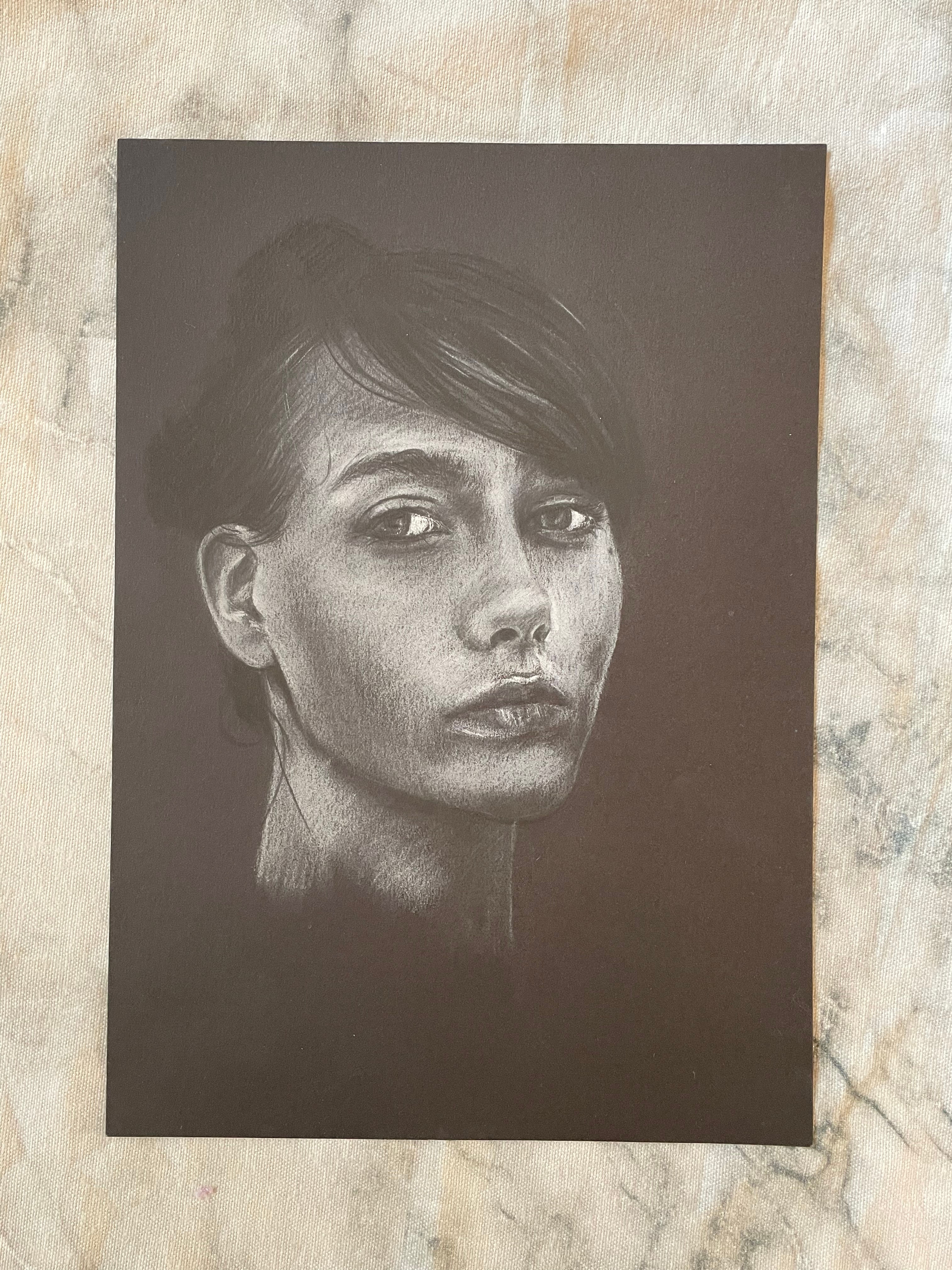 A4 Chalk Sketch - Face study