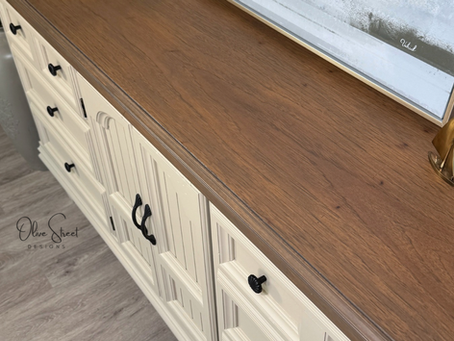 Refinished Dresser with stained wood top