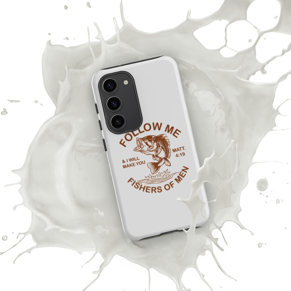 Thumbnail: Phone case displaying "Follow Me Fishers of Men"