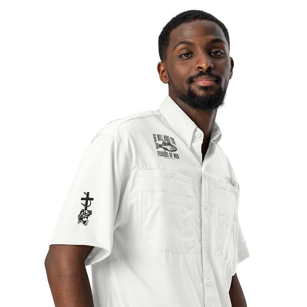 Thumbnail: Man wearing Covenant Huntsman fishing shirt