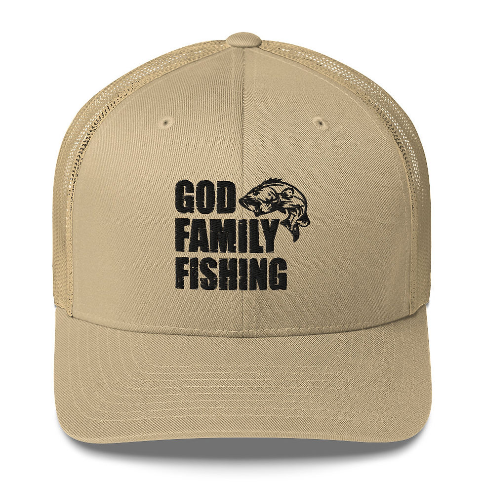Thumbnail: Tan fishing hat: God Family Fishing