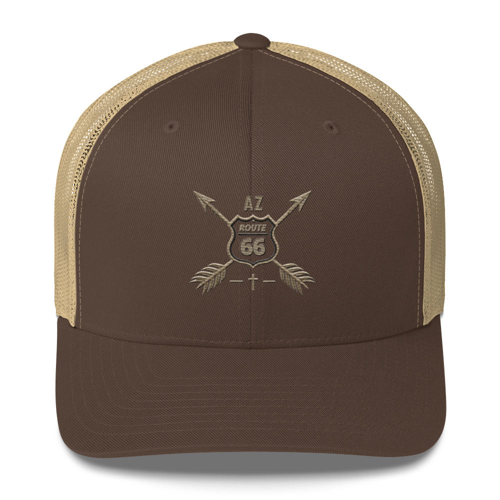 Route 66 Centennial Trucker Cap (AZ with Cross & Arrows Design)