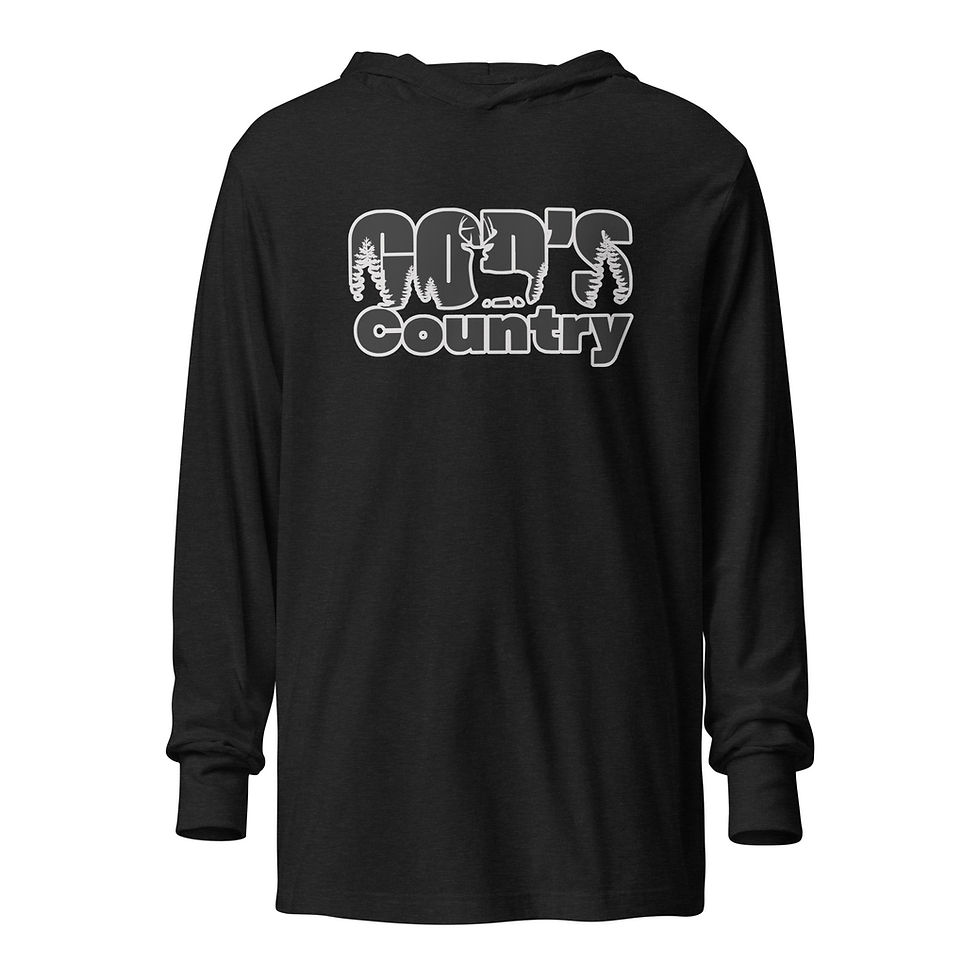 Thumbnail: God's country long-sleeve t-shirt with hood