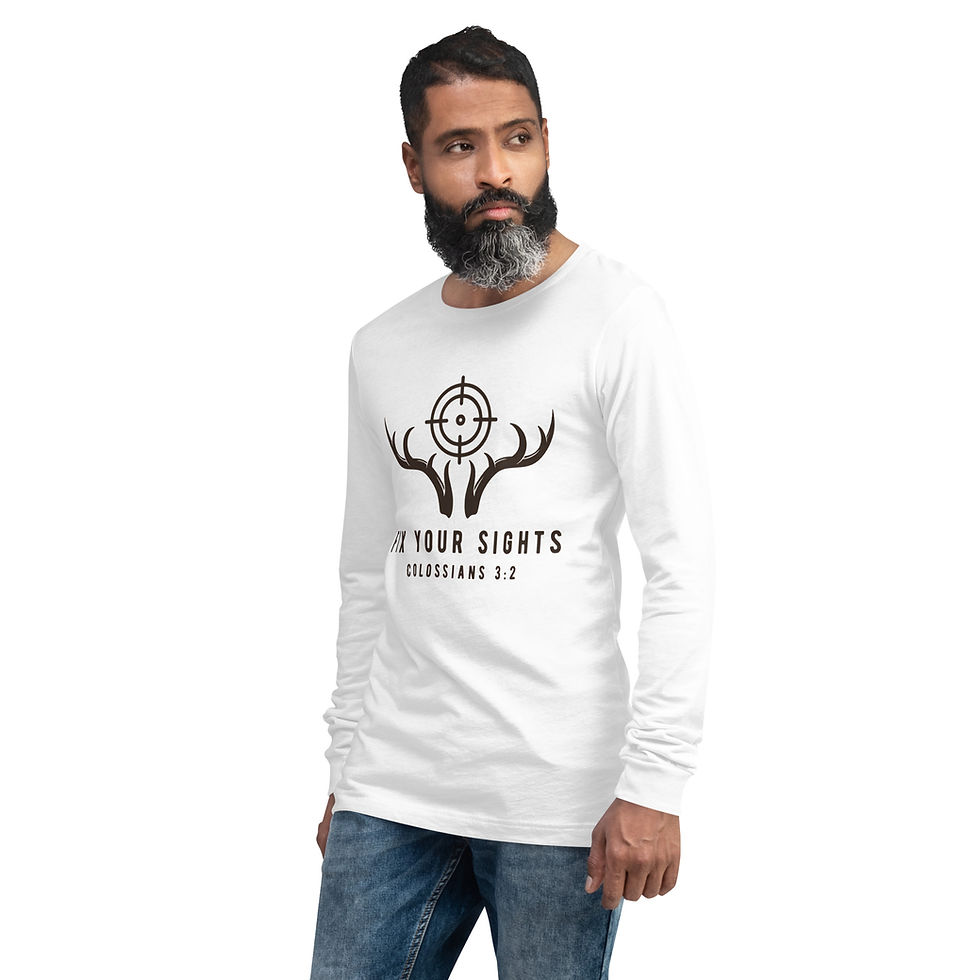 Thumbnail: Fix Your Sights (Colossians 3:2) Long Sleeve Tee | Crosshairs & Antlers