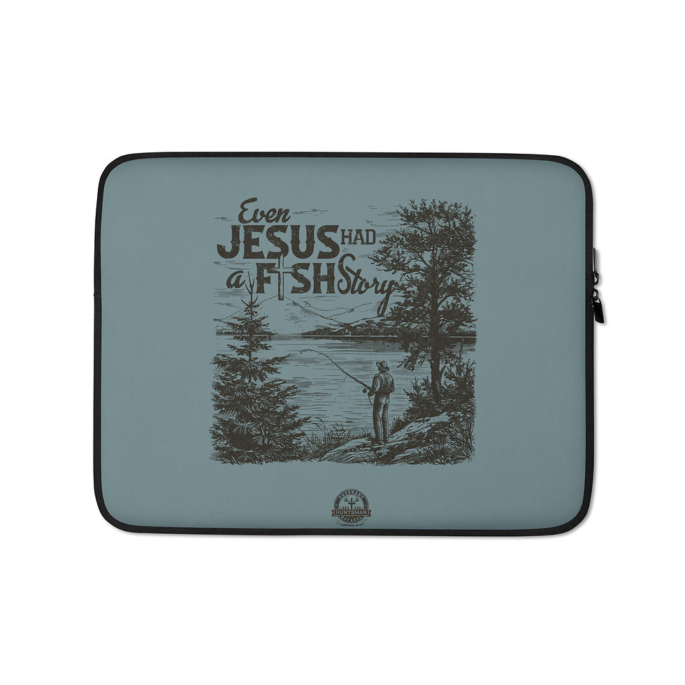 Even Jesus Had a Fish Story laptop sleeve