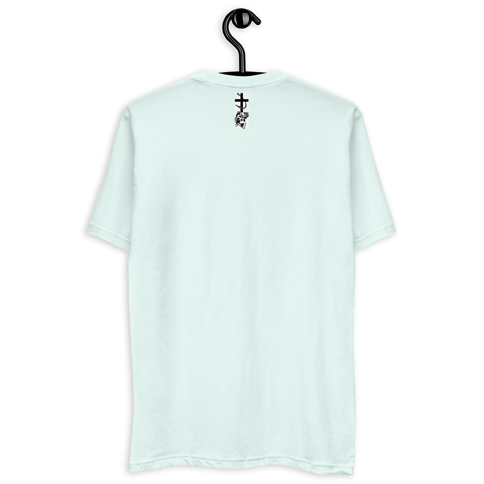Thumbnail: Back of light green Covenant Huntsman t-shirt