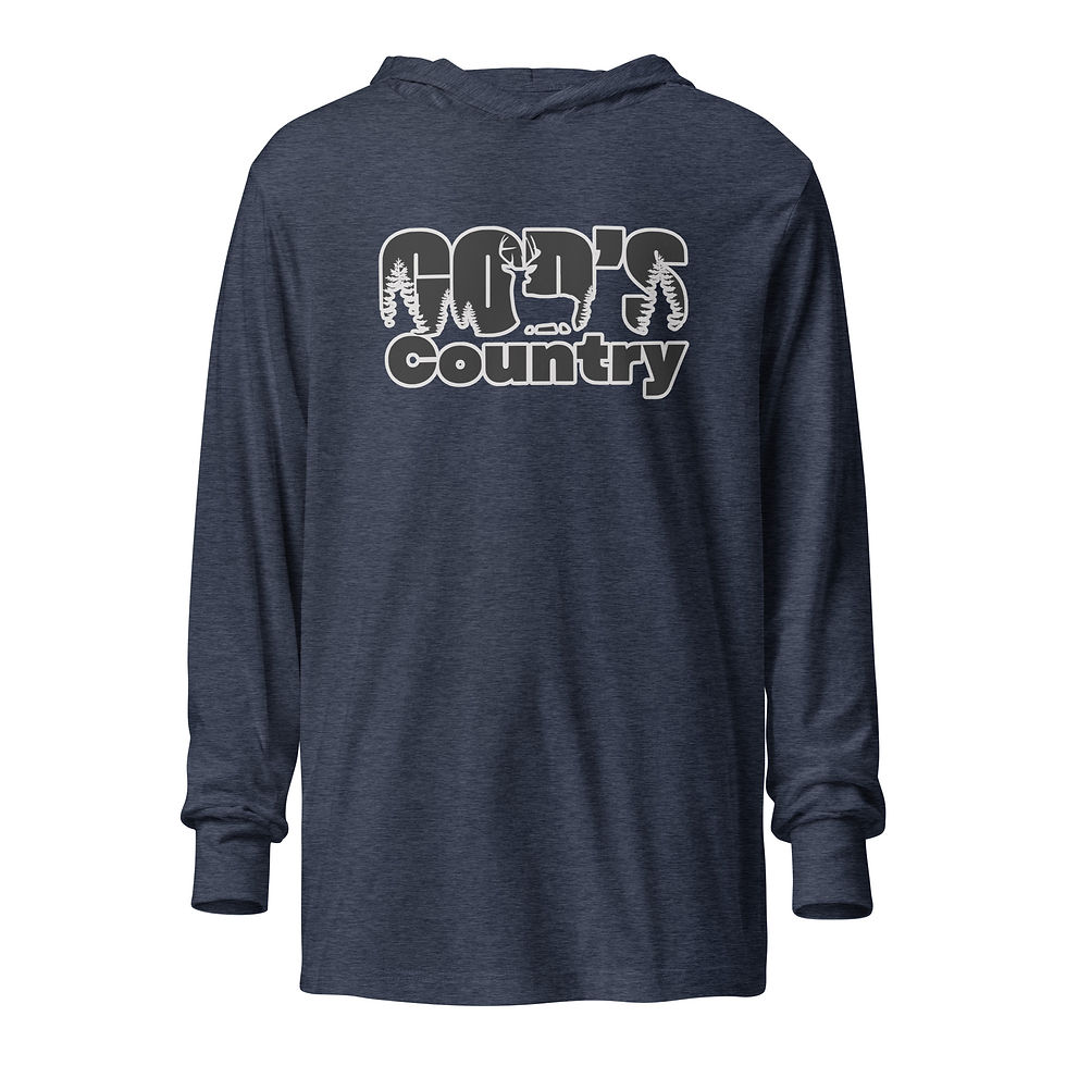 Thumbnail: God's country long-sleeve t-shirt with hood
