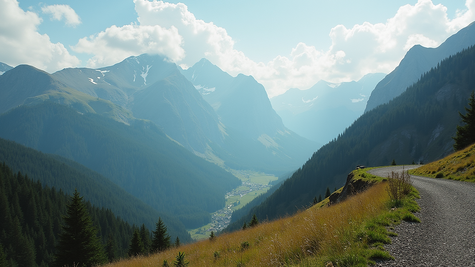 Wide angle view of an inspiring mountain landscape