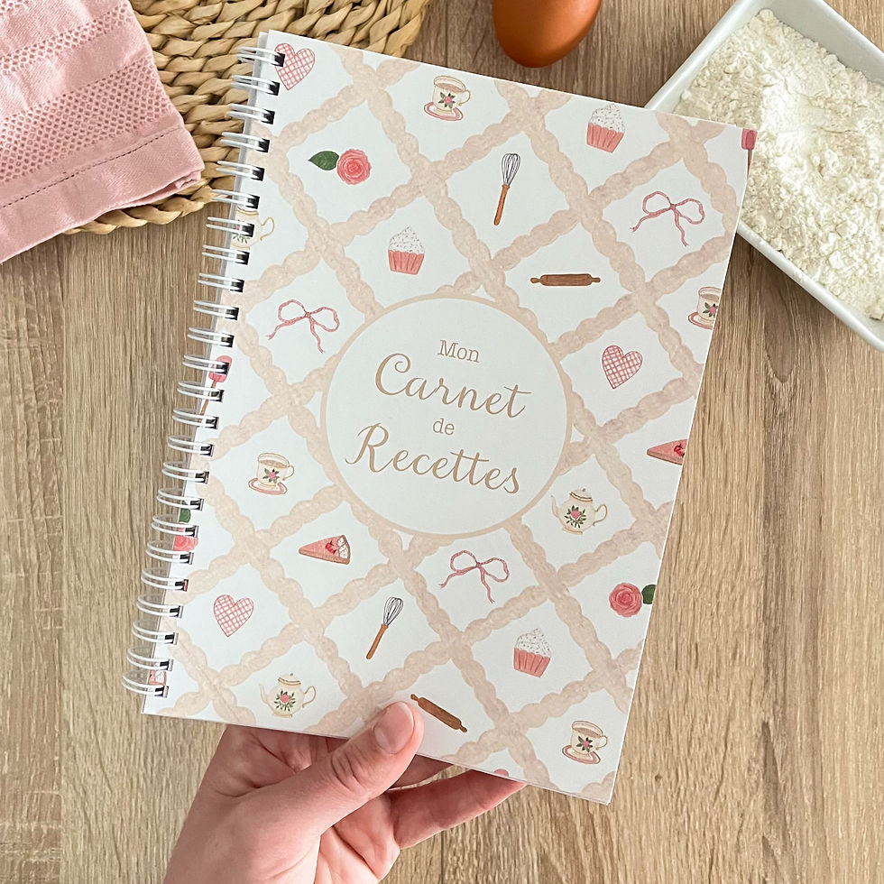 Miniature : carnet de recettes à remplir illustré à l'aquarelle couverture