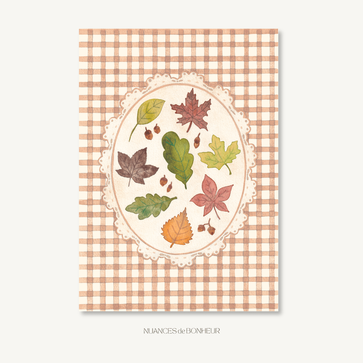 Affiche aquarelle herbier d'automne