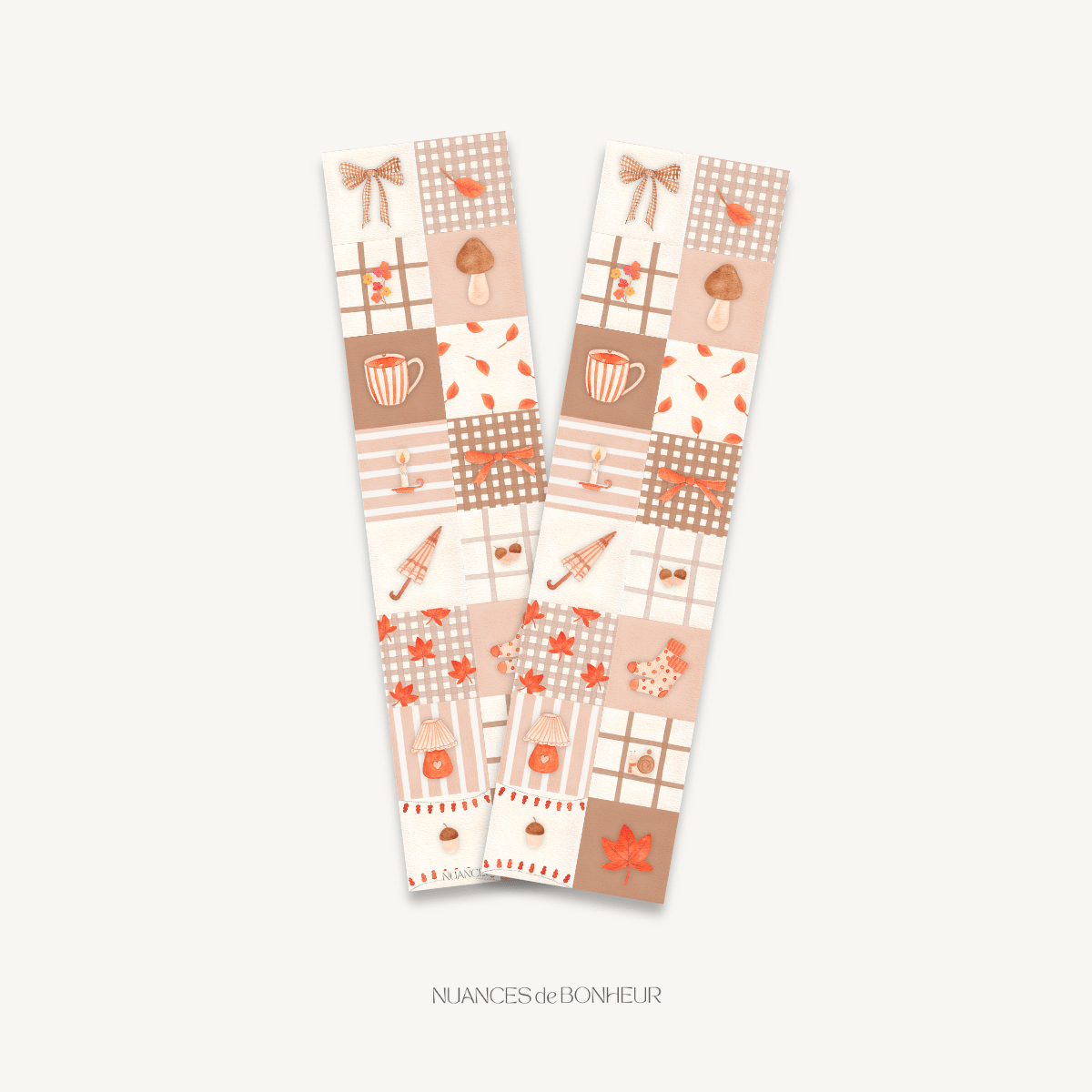marque page aquarelle patchwork automne