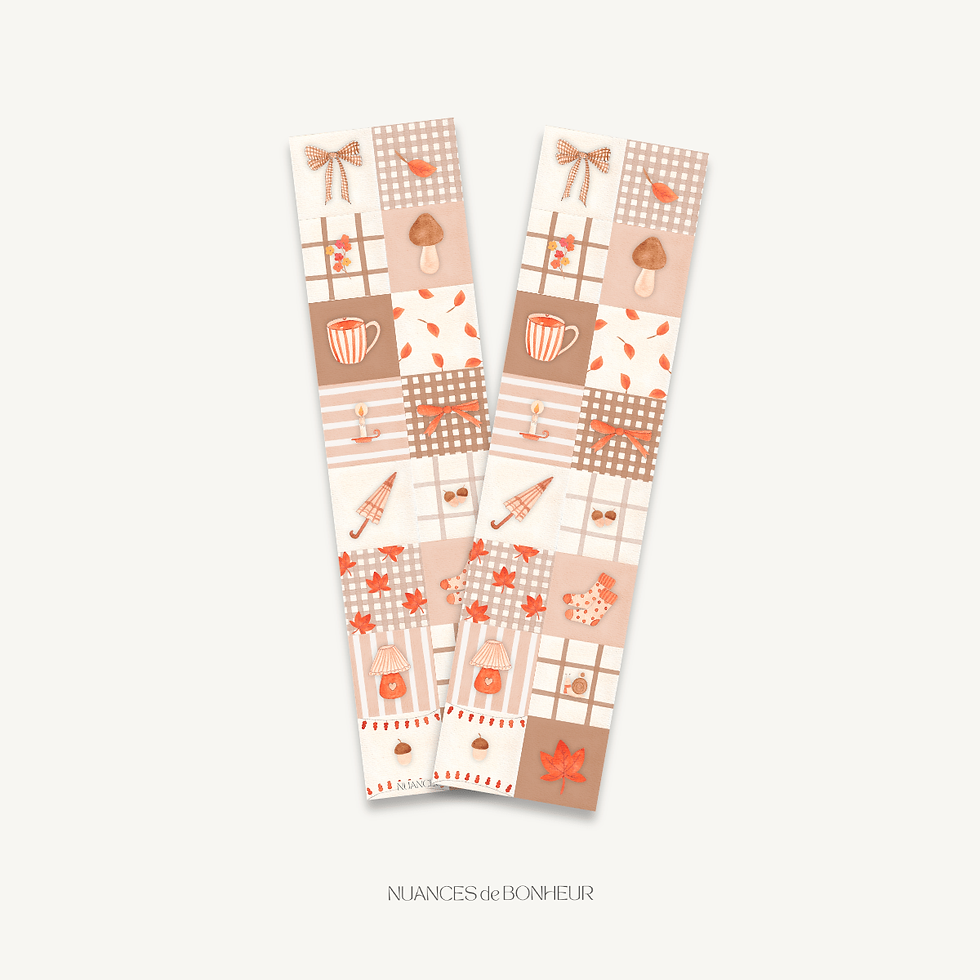 marque page aquarelle patchwork automne