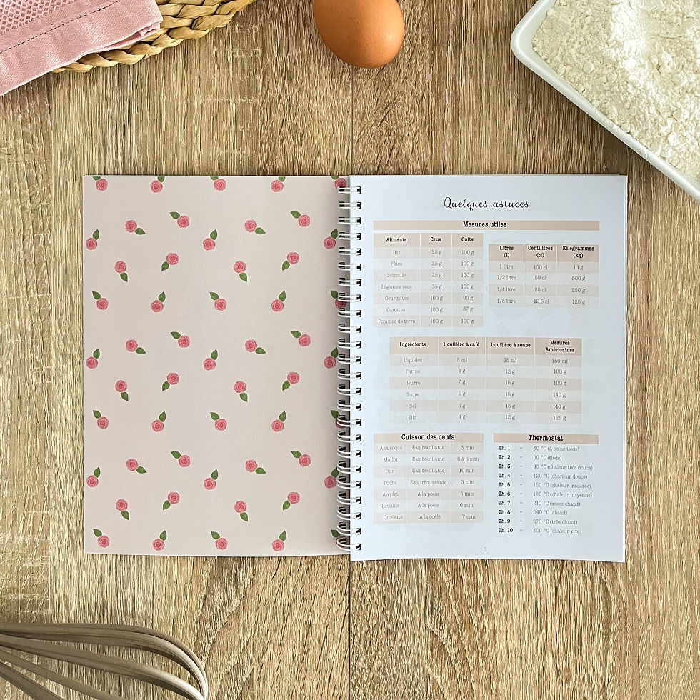 Miniature : carnet de recettes à remplir illustré à l'aquarelle page astuces culinaires