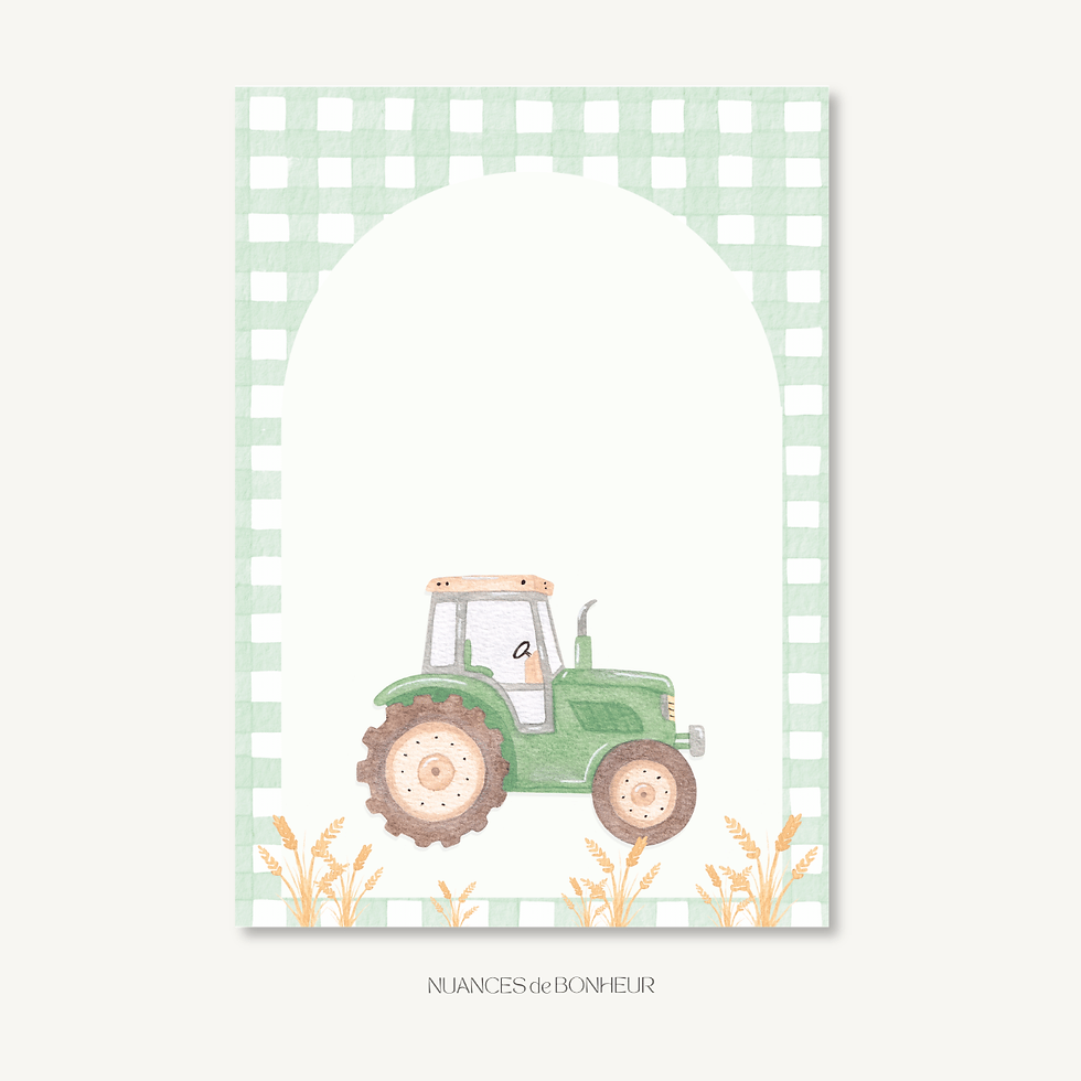 affiche tracteur aquarelle personnalisable