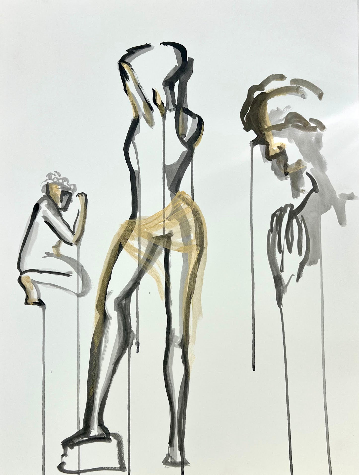 3 Female Goddess Figures