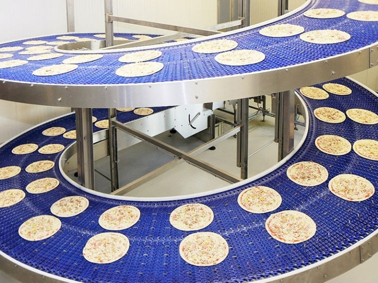 Conveior spiralat cu bandă modulară Spirala transport – detaliu constructiv cu bandă modulară