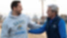 Zachary Levi (left) and Dennis Quaid portray Kurt Warner and coach Dick Vermeil, respectively, in "American Underdog."