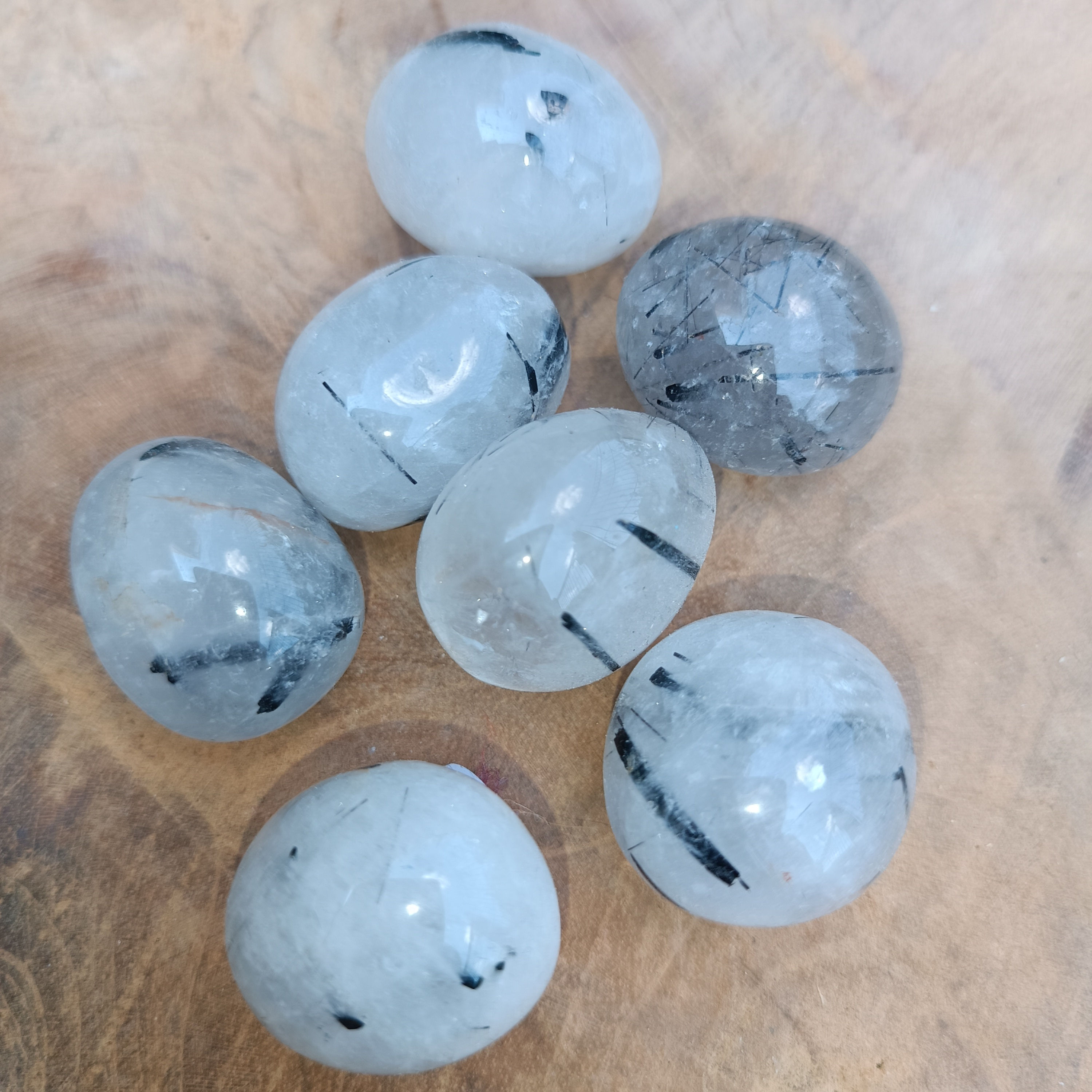 Pierre Roulée Quartz Tourmaline Noir