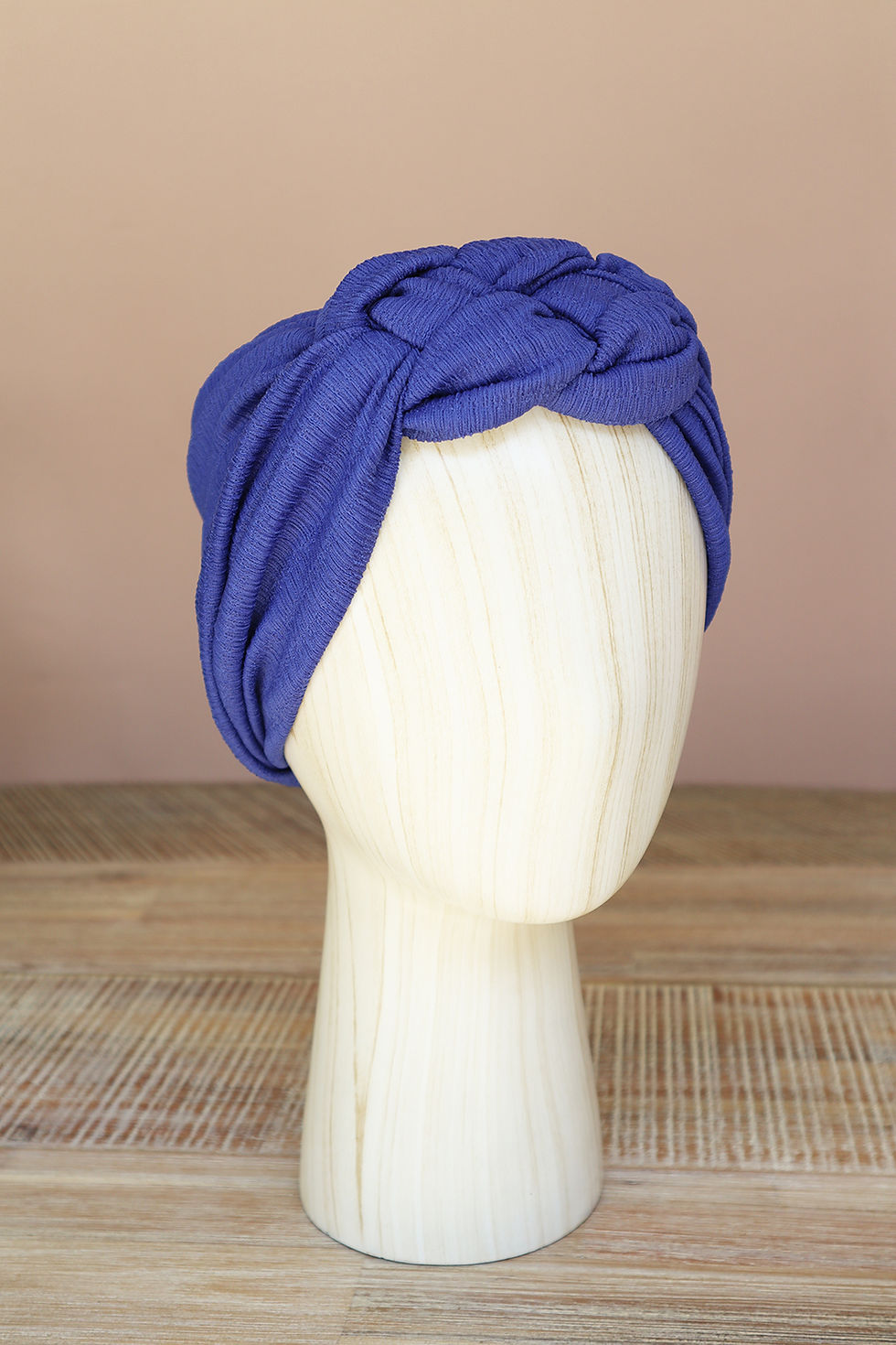 Miniature : Turban Transformable Uni tissu crépon "Bleu roi" (7 coloris)