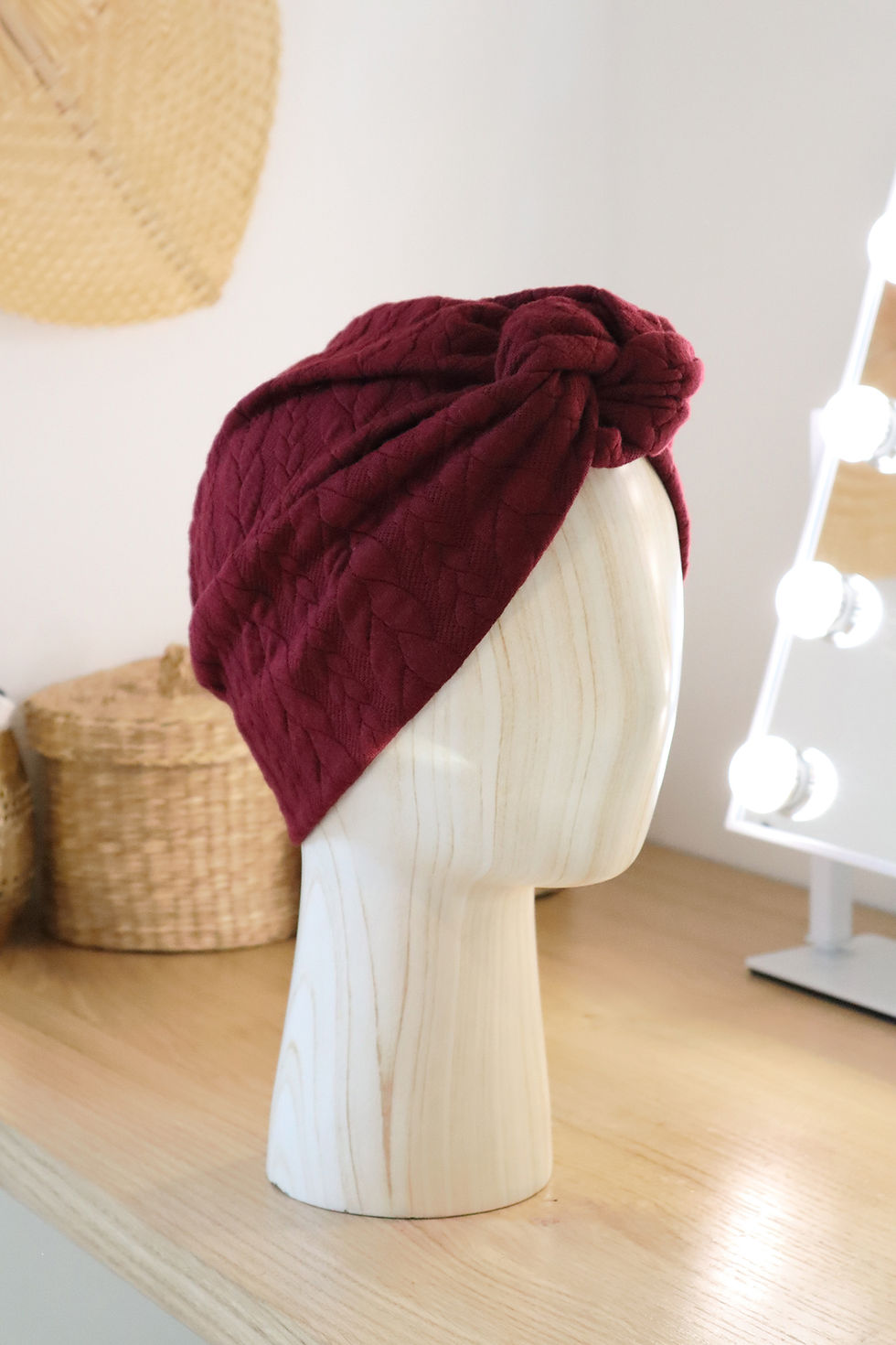 Miniature : Turban Bonnet "torsadé" Bordeaux