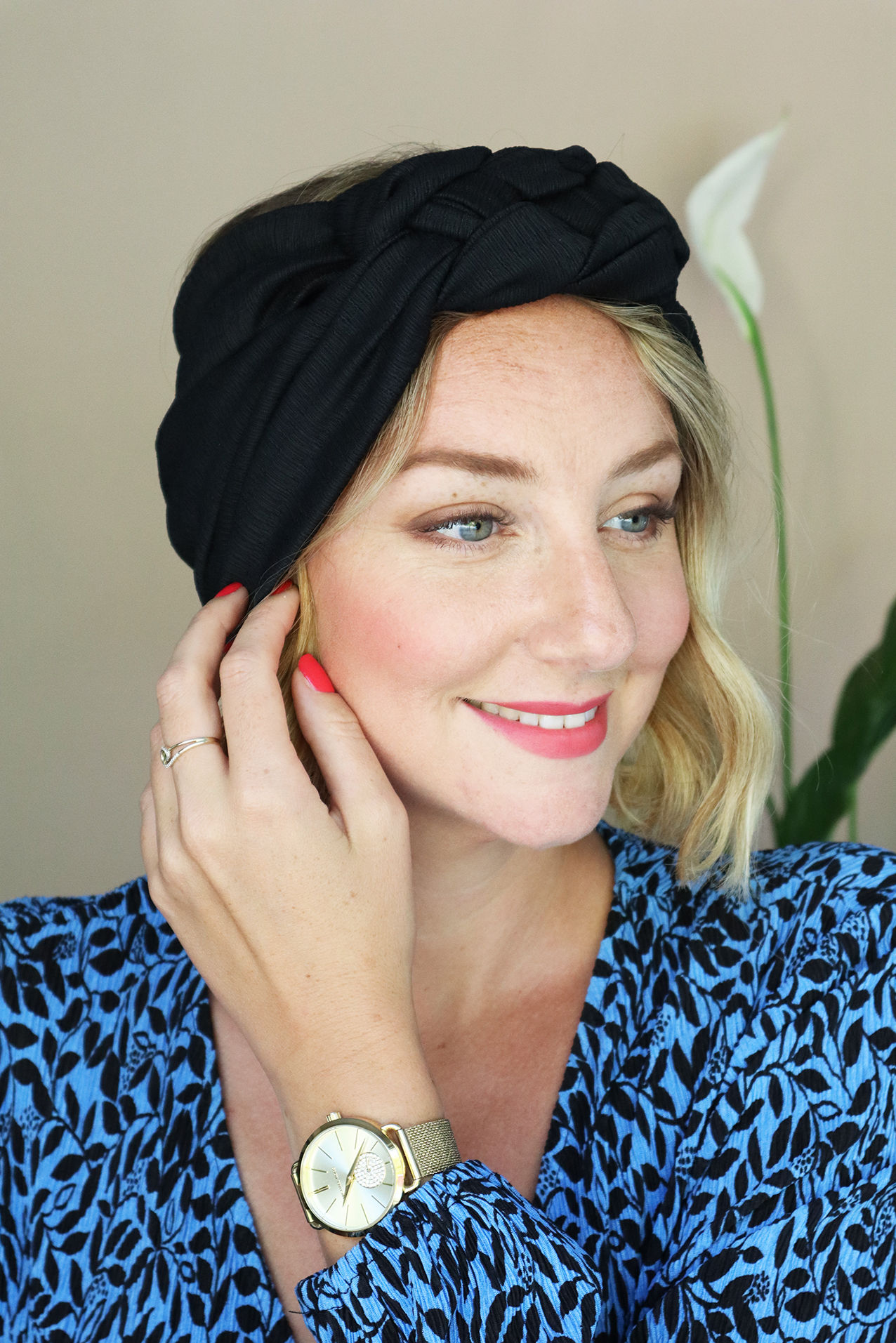 Turban Transformable Uni tissu crépon "Noir" (7 coloris)
