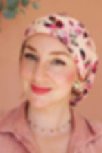 turban ajustable chimiothérapie Eva motif floral chimiothérapie femme facile à enfiler