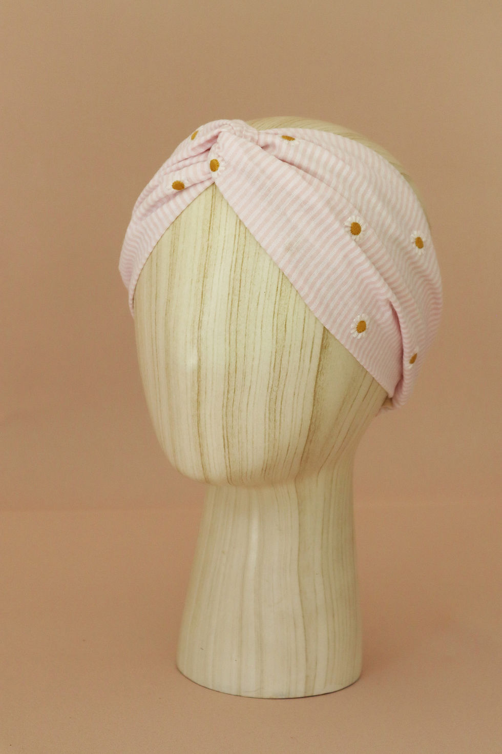 Miniature : Bandeau pour alopécie en coton rose poudré