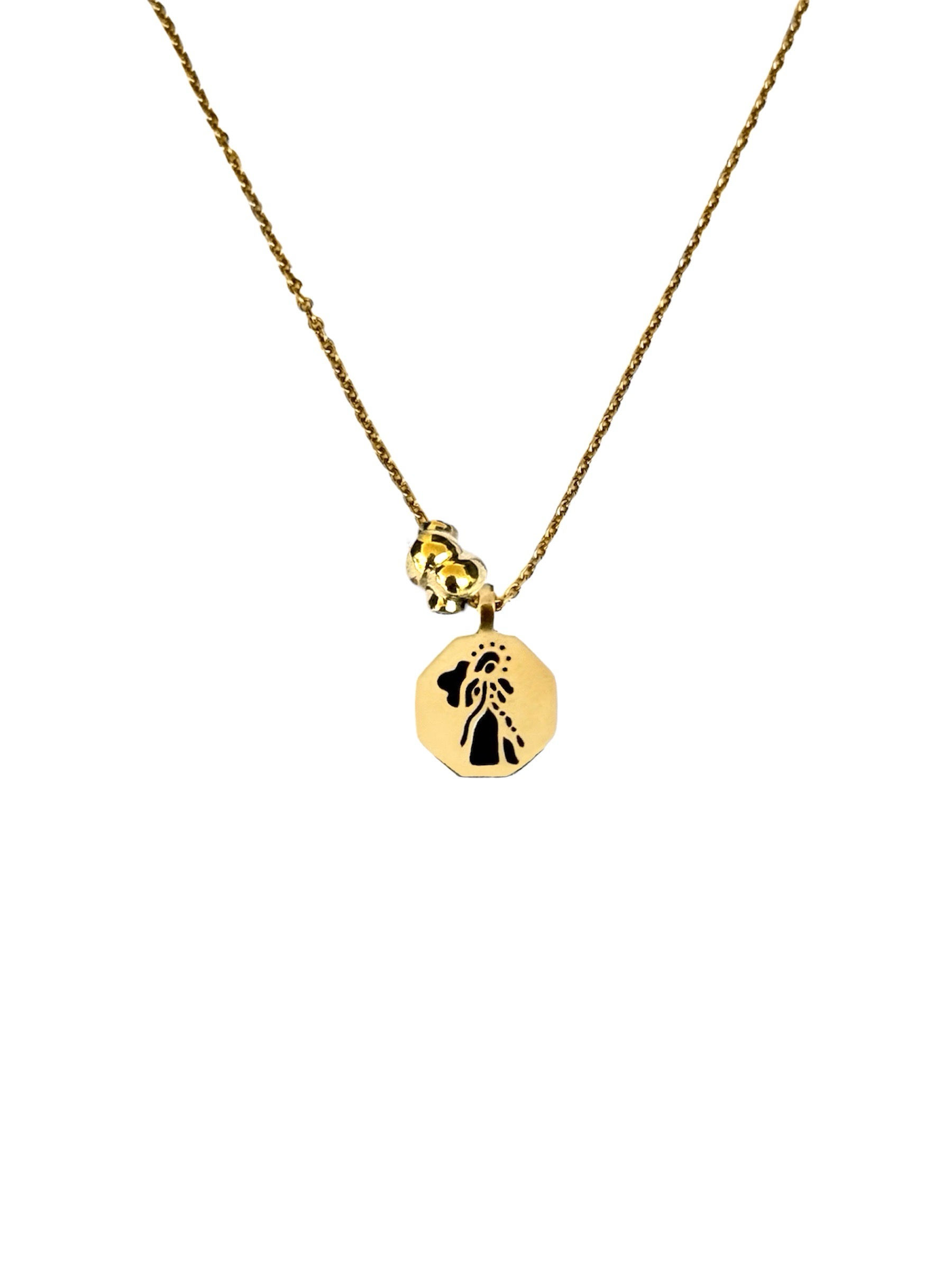 Collar Nudo mini + Medalla Desatanudos Oro 14k