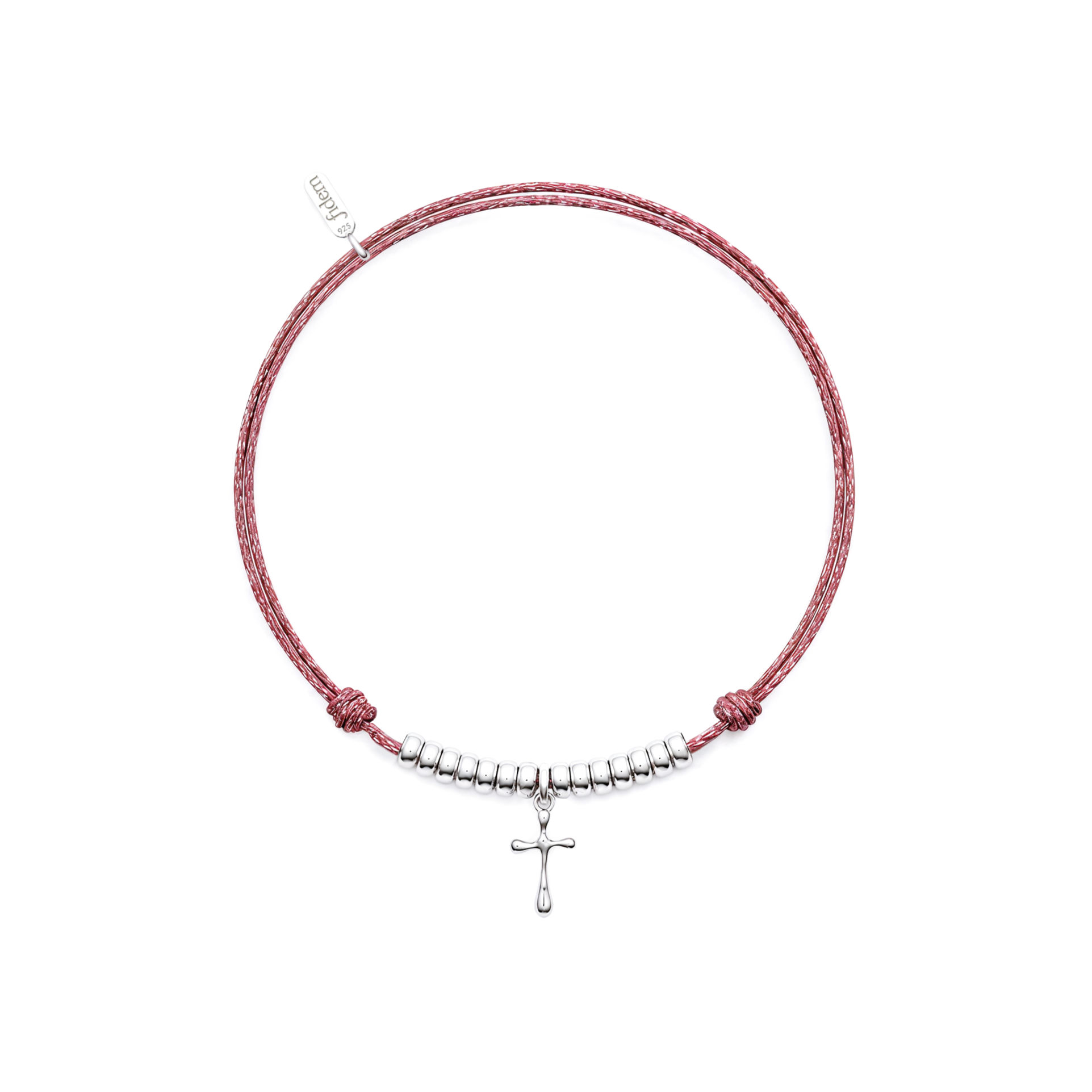 Pulsera Cruz Rosa Bloom