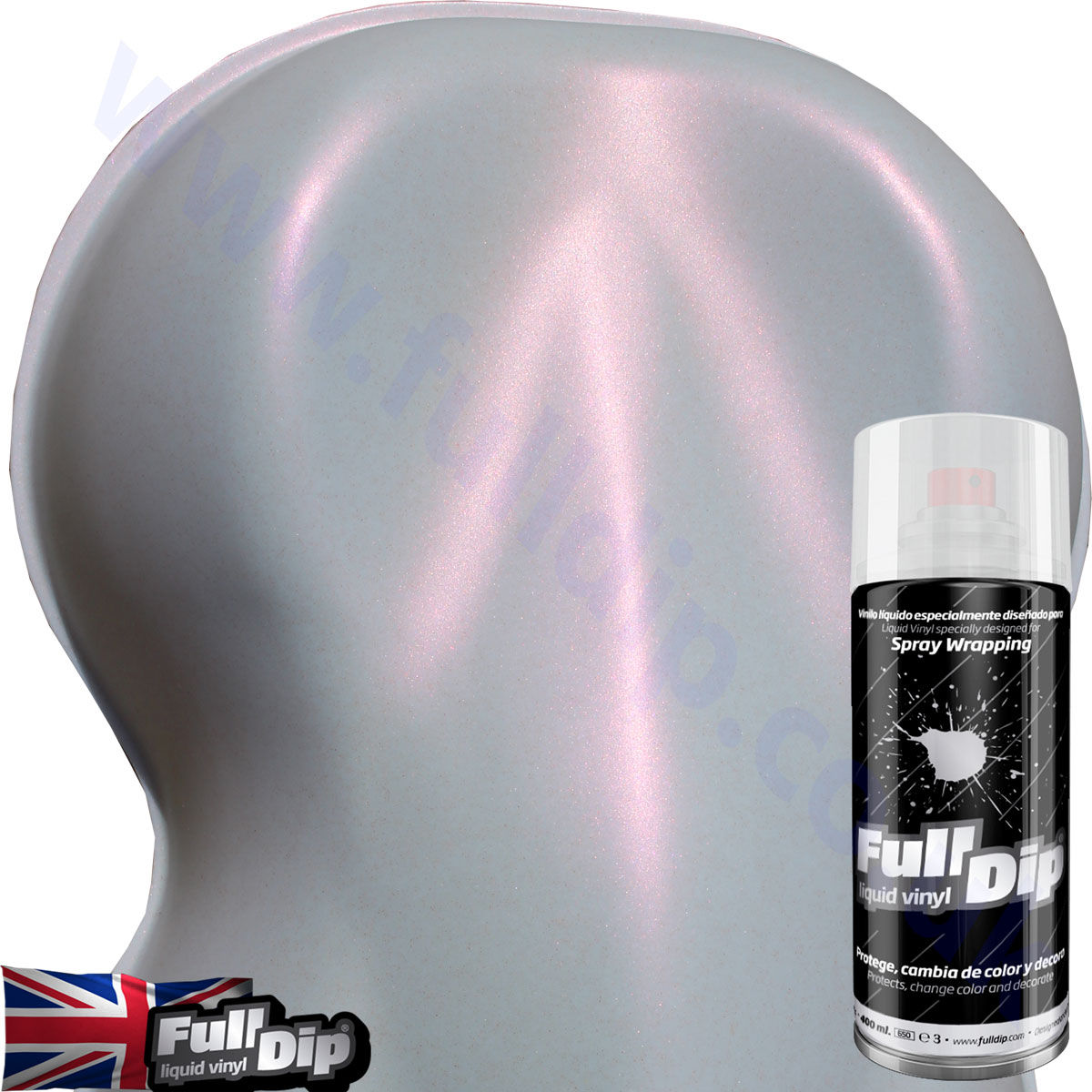 FullDip Diamond Red ghost pearl over a white base aerosol